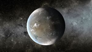 Recreación artística del exoplaneta Kepler 62F