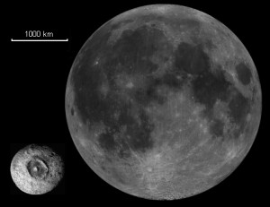 Comparación entre el tamaño de la Luna y Ceres