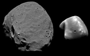 Marte sólo tiene dos pequeños asteroides como satélites: Fobos y Deimos