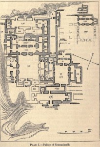 Plano del Palacio de Senaquerib, en el que se encontraba la Biblioteca de Asurbanipal, que, a su vez, contenía la tablilla de Venus de Ammisaduqa