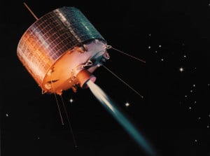 Syncom I, el primer satélite geosíncrono Crédito: NASA