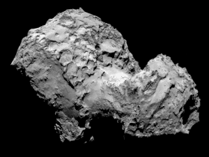 El cometa 67P/Churyumov-Gerasimenko. Crédito: ESA/Rosetta/MPS for OSIRIS Team MPS/UPD/LAM/IAA/SSO/INTA/UPM/DASP/IDA
