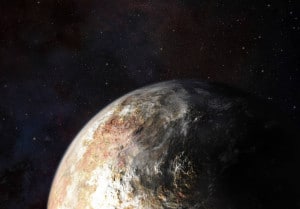 Concepto artístico de las nubes en Plutón (si es que las hay). Crédito: NASA / JHUAPL