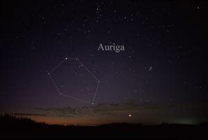 La constelación Auriga, en la que se encuentra la estrella Capella. Crédito: Till Credner