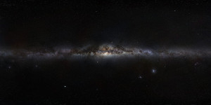Imagen panorámica de la Vía Láctea (es una recreación, obviamente). Crédito: ESO/S. Brunier