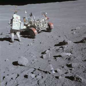 Imagen de la superficie lunar, tomada durante la misión Apolo 16. Crédito: NASA