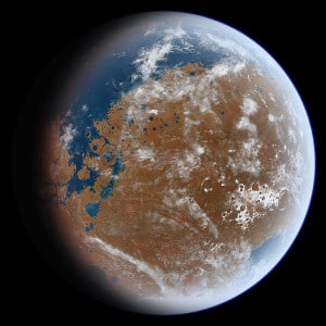 Es posible que, hace 3.800 millones de años, Marte tuviese un aspecto similar a éste. Crédito: Usuario "Ittiz" de Wikipedia