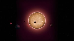 Recreación artística del Sistema estelar Kepler-444. Crédito: Tiago Campante/Peter Devine