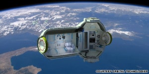 Este imagen muestra cómo podría ser un posible hotel espacial. Crédito: Orbital Technologies
