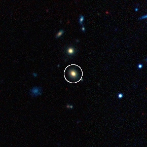 Imagen de la galaxia en la que se encuentra la supernova. Crédito: Dark Energy Survey