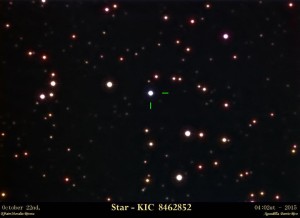 KIC 8462852 fotografiada desde Puerto Rico. Crédito: Efraín Morales Rivera