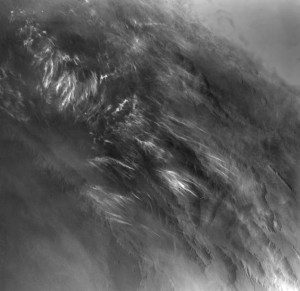 Imagen de nubes fotografíadas por la sonda Viking 1. Crédito: NASA/JPL