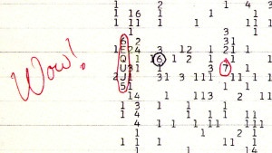 La señal Wow!, registrada el 15 de agosto de 1977. Crédito: Big Ear Radio Observatory and North American AstroPhysical Observatory (NAAPO)