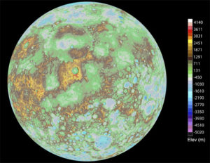 Imagen del mapa de superficie de Mercurio. Crédito: NASA/U.S. Geological Survey/Arizona State University/Carnegie Institution of Washington/Johns Hopkins University Applied Physics Laboratory