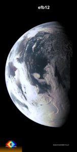 Imagen de la Tierra tomada por la cámara JunoCam. Crédito: NASA / JPL / MSSS / Gerald Eichstädt