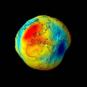 Geoide gravitacional de la Tierra. Crédito: ESA