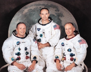 La tripulación de la misión Apolo 11. Crédito: NASA