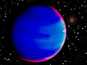 Recreación artística de Pollux B, un exoplaneta que orbita alrededor de la estrella gigante Pollux