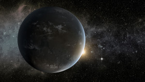Recreación artística del exoplaneta Kepler 62f