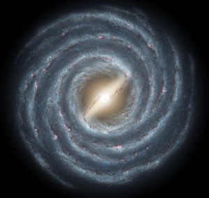 Concepto artístico de la Vía Láctea. Crédito: NASA/JPL