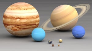 Los planetas del Sistema Solar a escala. Crédito: Usuario "Lsmpascal" de Wikipedia.