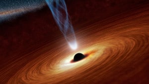 Recreación artística de un agujero negro supermasivo. Crédito: NASA/JPL-Caltech