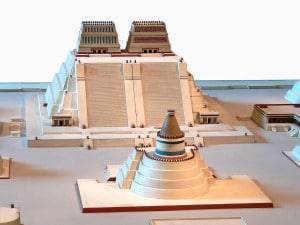 Maqueta del Templo Mayor, que fue uno de los principales templos de Tenochtitlan. Crédito: Wolfgang Sauber