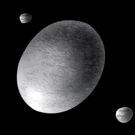 En el calendario astronómico de abril de 2022 tenemos una cita con un planeta enano que no aparece habitualmente: Haumea.