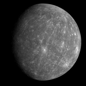 Mercurio visto por la sonda Messenger en 2.008 Crédito: NASA