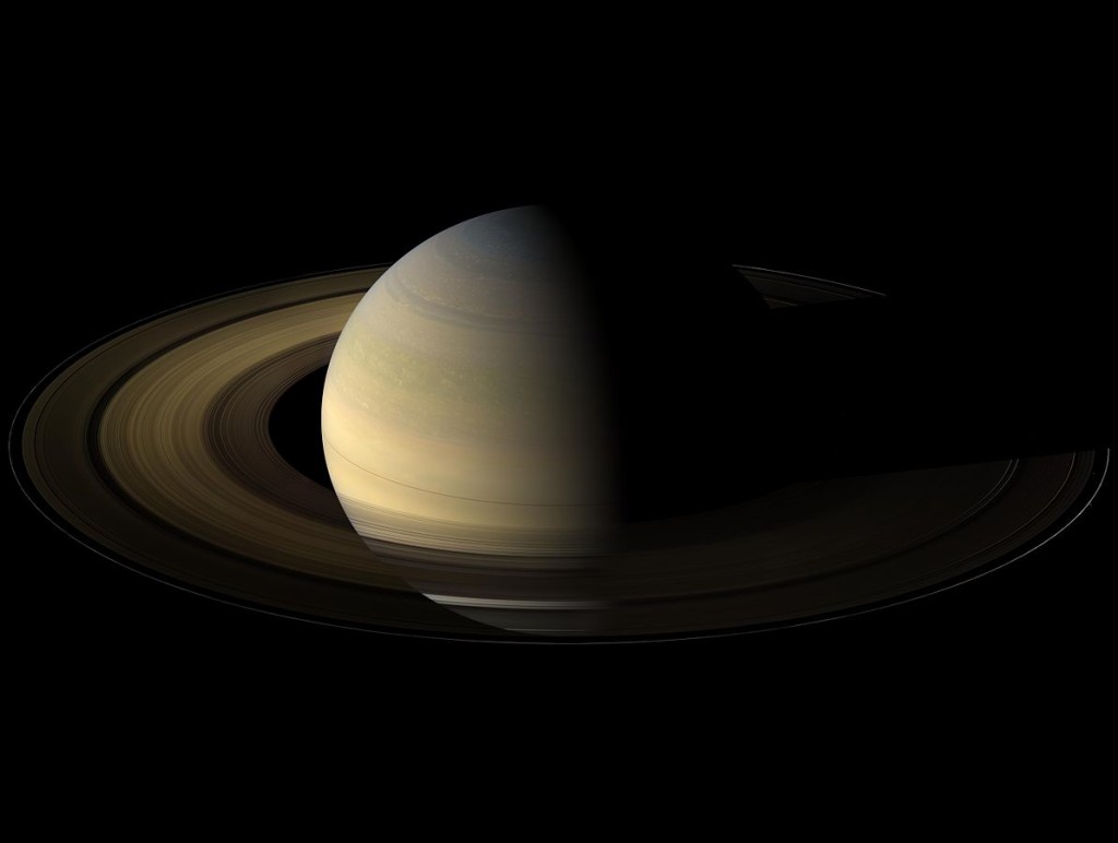 La inclinación del eje de Saturno se debe a sus satélites