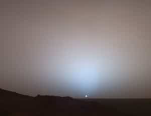 Una puesta de Sol en Marte. Crédito: NASA's Mars Exploration Rover