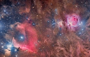 La nebulosa Cabeza de Caballo y la Nebulosa de Orión. Crédito: Roberto Colombari & Federico Pelliccia