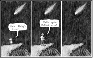 Tira cómica del Cometa Halley.