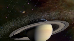 De los millones de partículas de polvo que Cassini ha recogido en Saturno, varias docenas parecen proceder de más allá del Sistema Solar. Crédito: NASA/JPL-Caltech