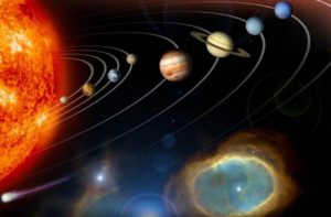 Una representación artística de los planetas y otros objetos del Sistema Solar. Crédito: NASA