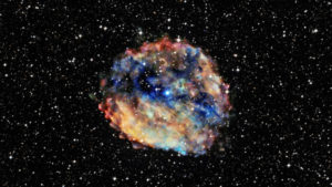 Imagen visible (y de rayos X), de RCW 103, la supernova en la que se encuentra 1E 1613, el púlsar más lento que hayamos descubierto hasta la fecha. Crédito: Rayos X: NASA/CXC/University of Amsterdam/N.Rea et al; Óptico: DSS