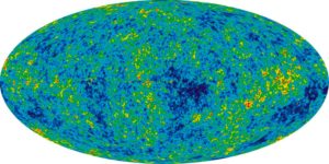 Esta imagen muestra la radiación de fondo de microondas. La imagen muestra un rango de temperaturas de sólo ± 200 microKelvin. Crédito: NASA/WMAP Science Team