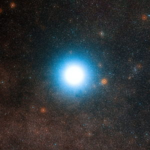 Alfa Centauri y el cielo que lo rodea, fotografiado en octubre de 2012. Crédito: ESO/Digitized Sky Survey 2