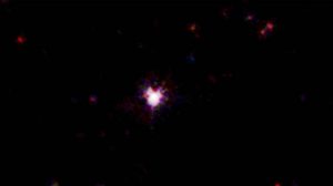 Esta imagen en falso color muestra la ráfaga de rayos gamma GRB111209A, que explotó el 9 de diciembre de 2011. La emisión de rayos gamma duró siete horas. Crédito: Credits: NASA/Swift/B. Gendre (ASDC/INAF-OAR/ARTEMIS)