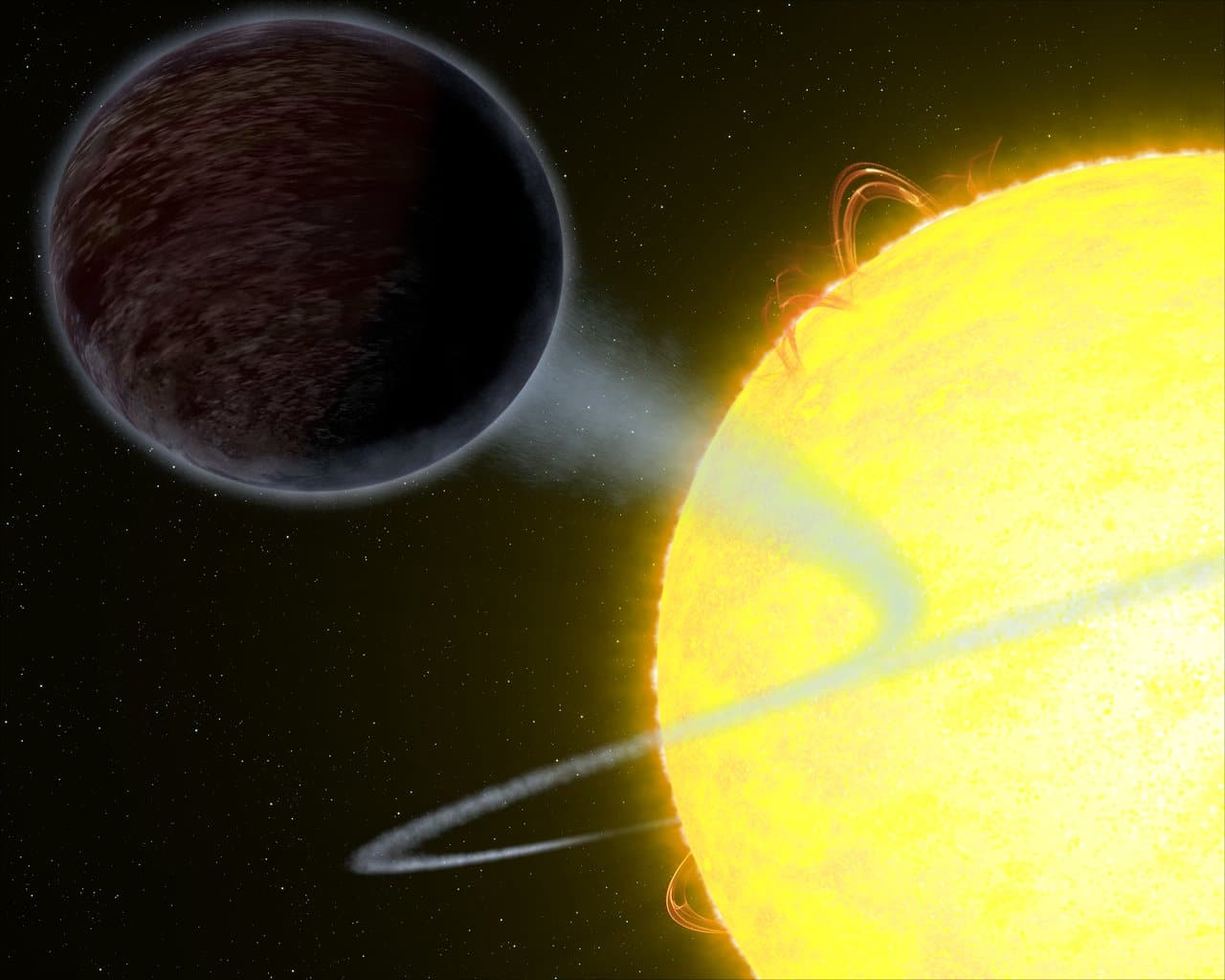 WASP-12b, un planeta tan negro como el asfalto
