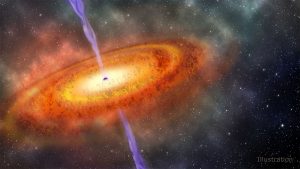 El agujero negro más antiguo del cosmos, mostrado en un concepto artístico.