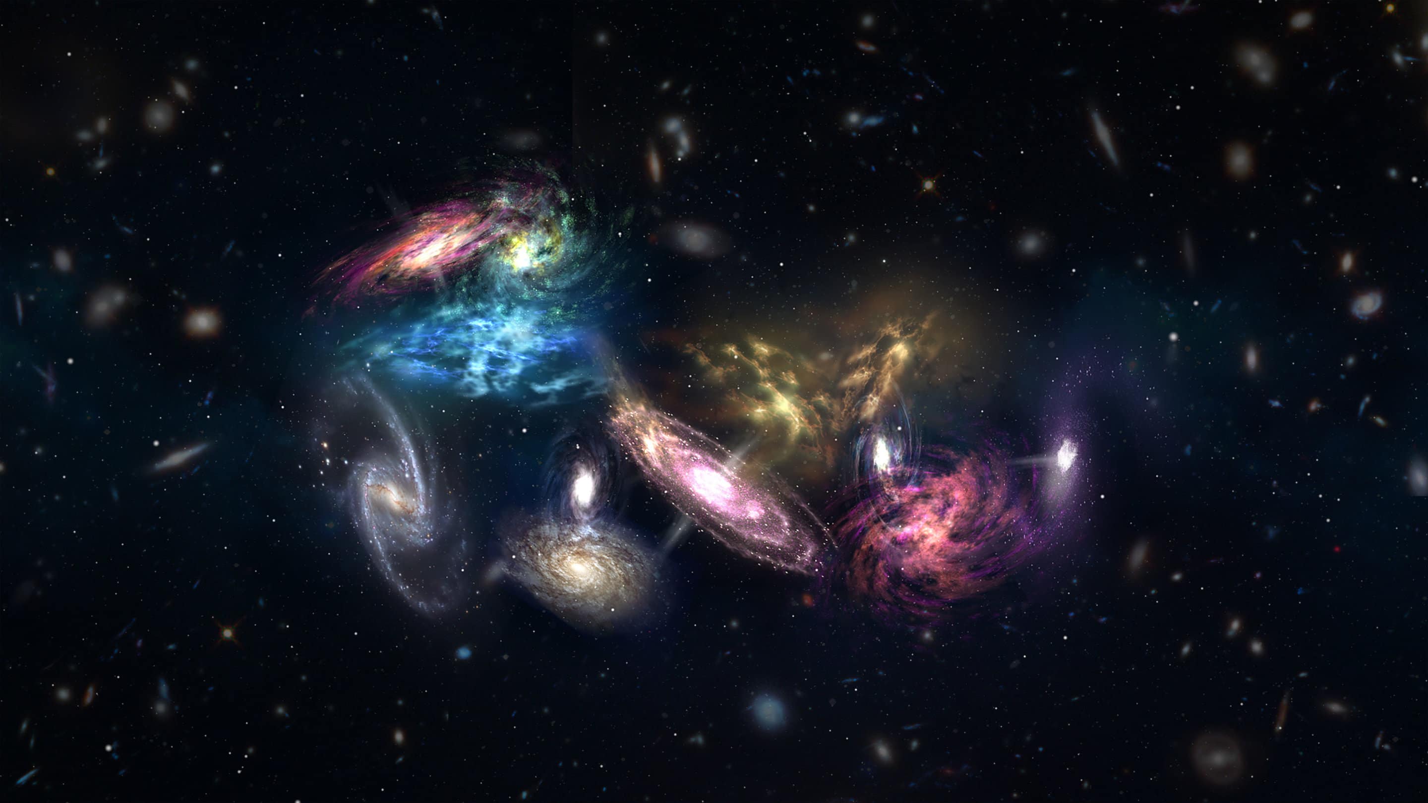 Detectan la fusión de 14 galaxias en el inicio del universo