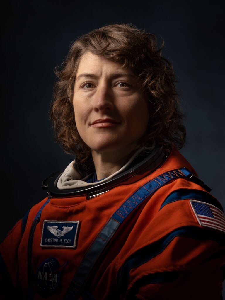 Christina Koch, astronauta de la NASA, la única mujer en la tripulación de Artemisa II. Crédito: NASA
